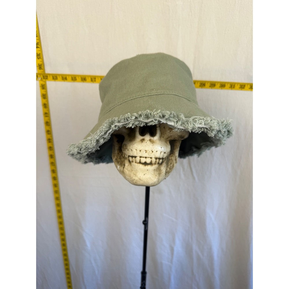 J.Crew Bucket Hat Womens S-M Sage Green Gorpcore Frayed Cotton Festival Utility